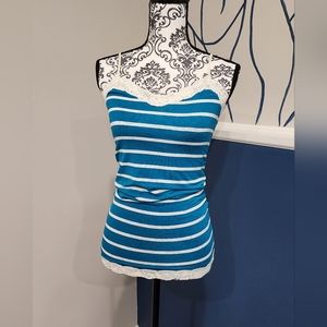 NWOT Aeropostale Lace Teal and Ivory Tank Top